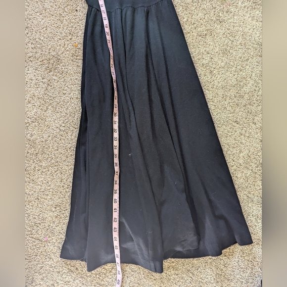 Vintage Expo Lace Trim Neckline Black Wool Blend Midi Dress Size 4 - Picture 9 of 10